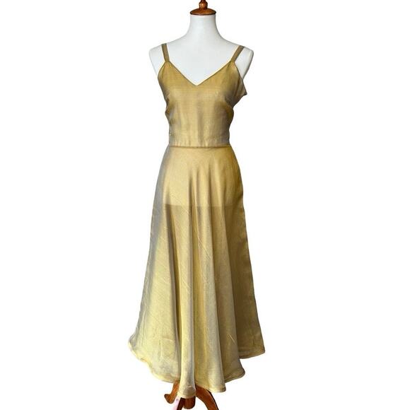 Vintage Dresses & Skirts - Vintage 50s Archival Metallic Tiered Slip Dress, Rare